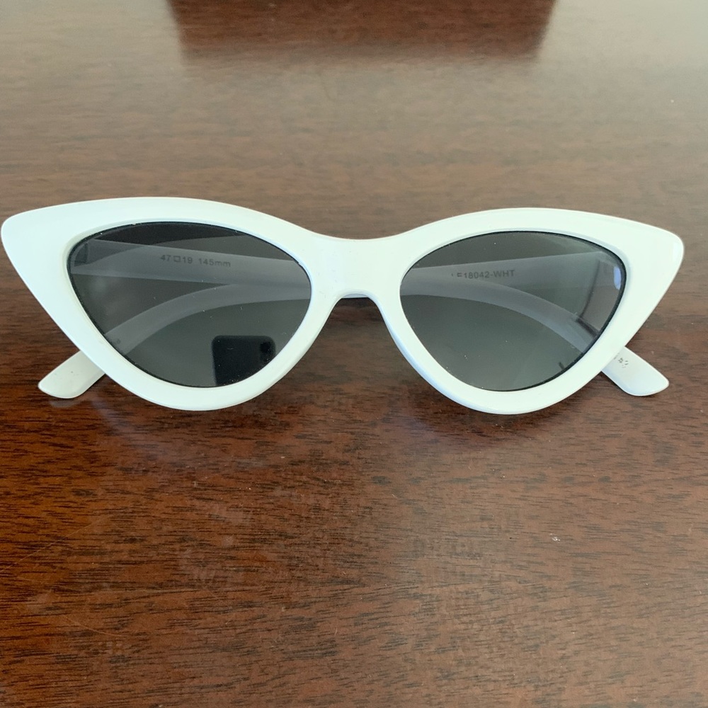 White cat eye sunglasses